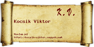 Kocsik Viktor névjegykártya